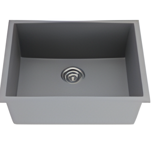 30x18 Single Kitchen Sink Black Granite Composite Undermount