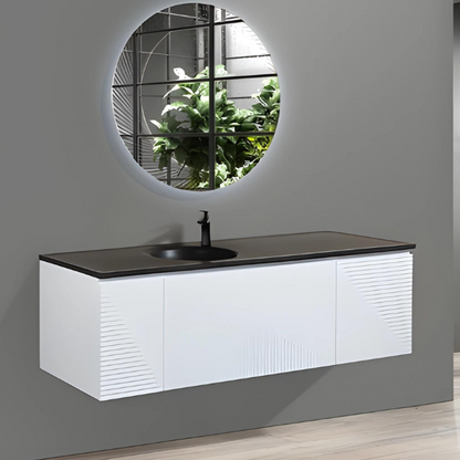 Meuble-lavabo simple Simon de 65 po avec dessus en quartz sable