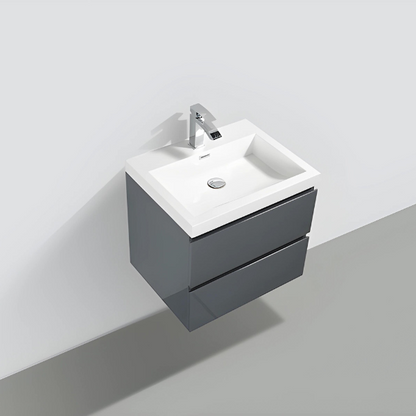 Meuble-lavabo simple Alice 24 po avec dessus en acrylique