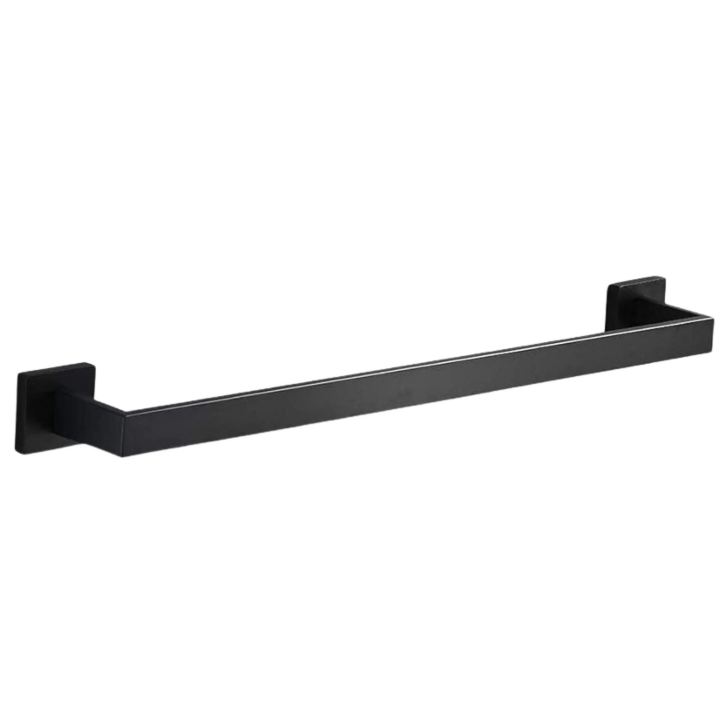 Barre porte-serviettes rectangulaire simple noire mate