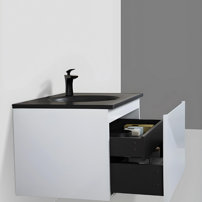 Meuble-lavabo simple Simon de 30 po avec dessus en quartz sable