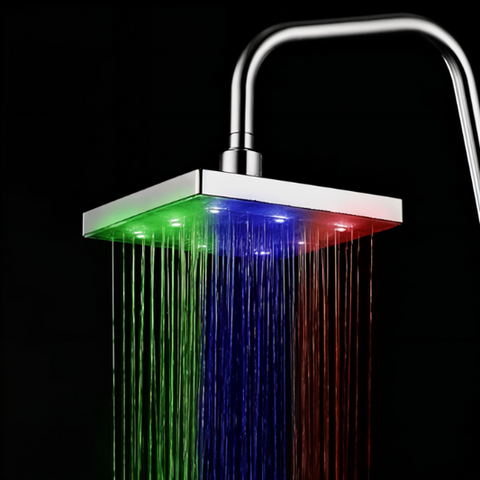 Pommeau de douche 8 po avec lumière bleu vert rouge