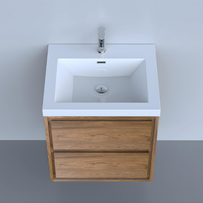 Meuble-lavabo simple Emma de 24 po avec lavabo en polymarbre