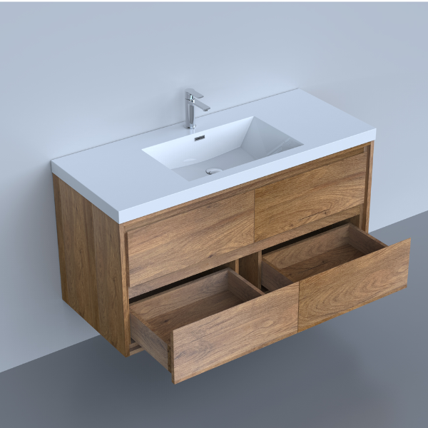 Meuble-lavabo Emma 48 po avec lavabo en polymarbre