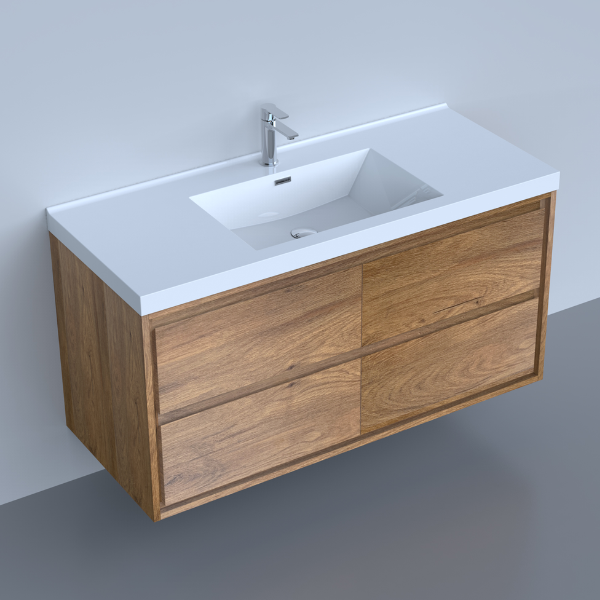 Meuble-lavabo Emma 48 po avec lavabo en polymarbre