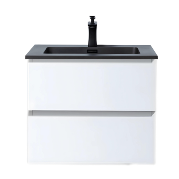 Meuble-lavabo simple Alicia de 24 po avec dessus en quartz sable