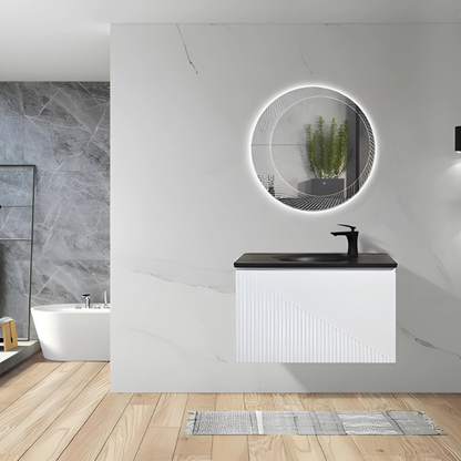 Meuble-lavabo simple Simon de 30 po avec dessus en quartz sable