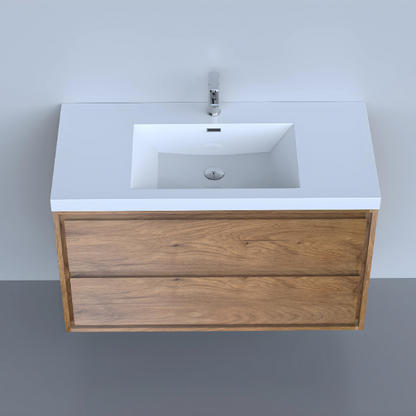 Meuble-lavabo simple Emma 36 po avec lavabo en polymarbre