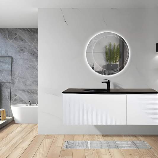 Meuble-lavabo simple Simon de 53 po avec dessus en quartz sable