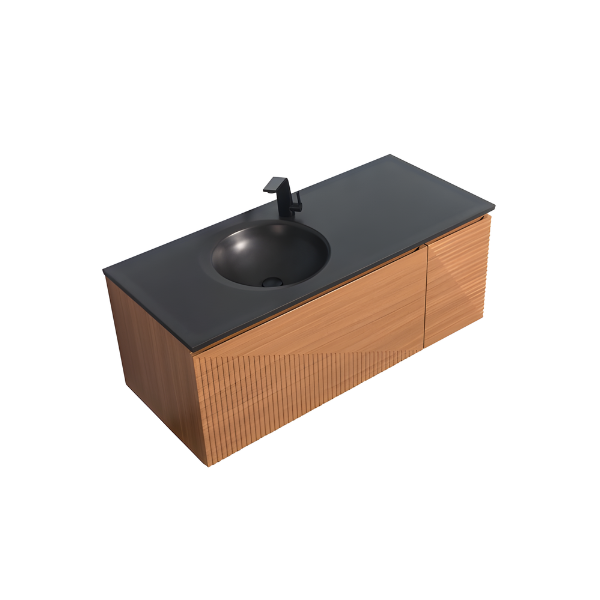 Meuble-lavabo simple Simon de 53 po avec dessus en quartz sable