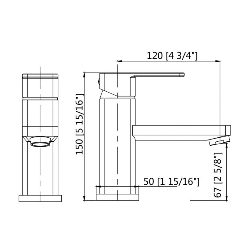 Ares 6", noir mat, robinet de lavabo