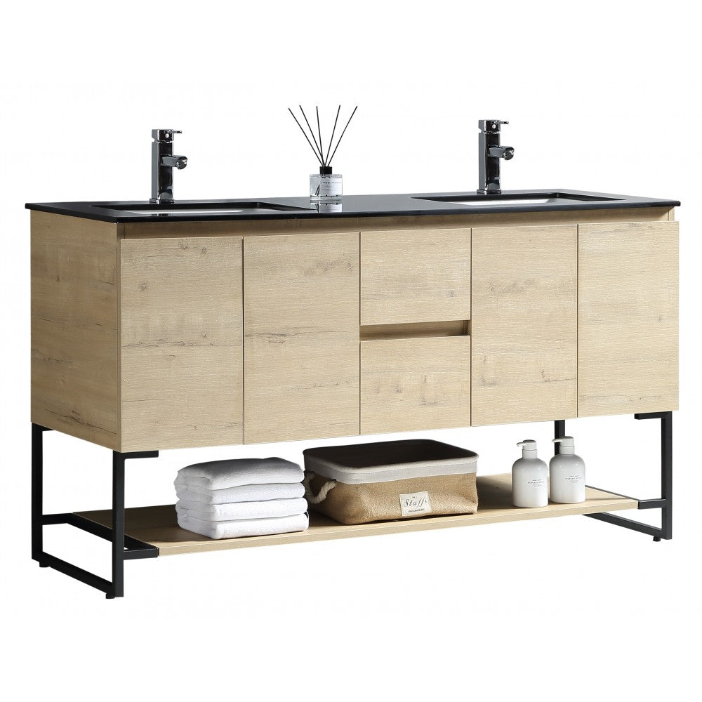 Berlin 60" Vick Oak, Freestanding Vanity