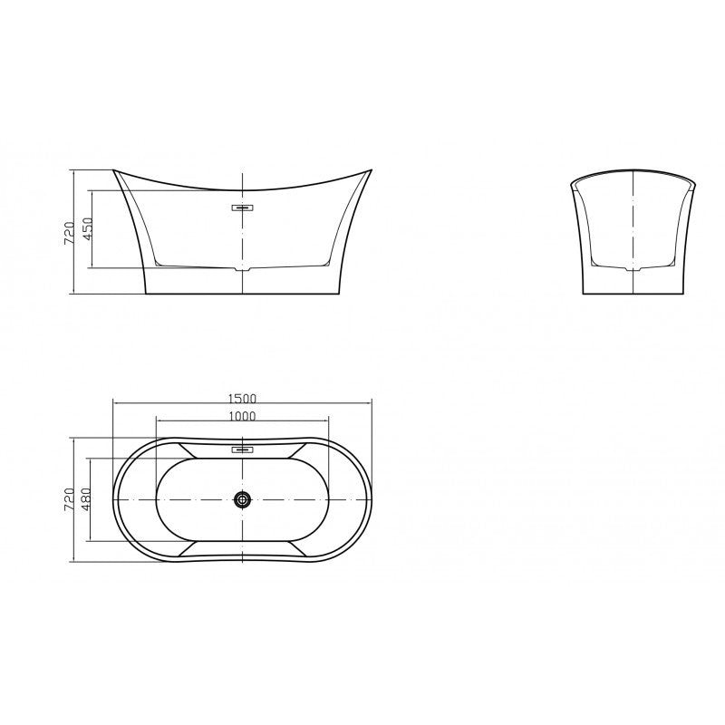 Baignoire autoportante Buri 59",