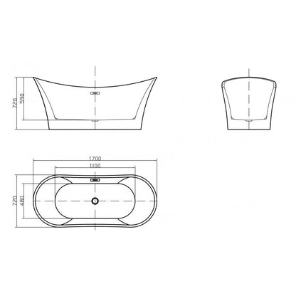 Buri 67" freestanding bathtub, 