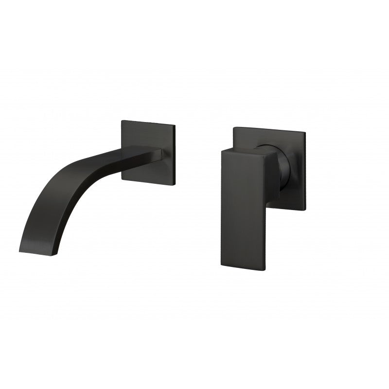 Demeter matte black wall-mounted sink and sink faucet