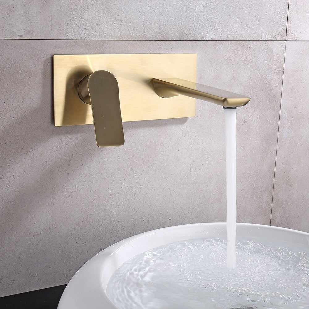 Robinet mural pour lavabo et lavabo Hades Gold