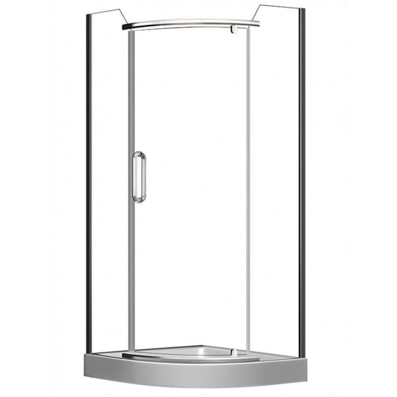 Leto 40" round corner shower, polished chrome 