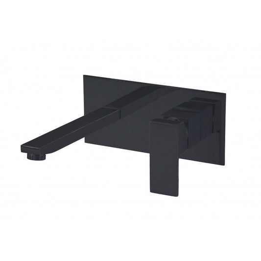 Robinet mural Ares noir mat pour lavabo et évier