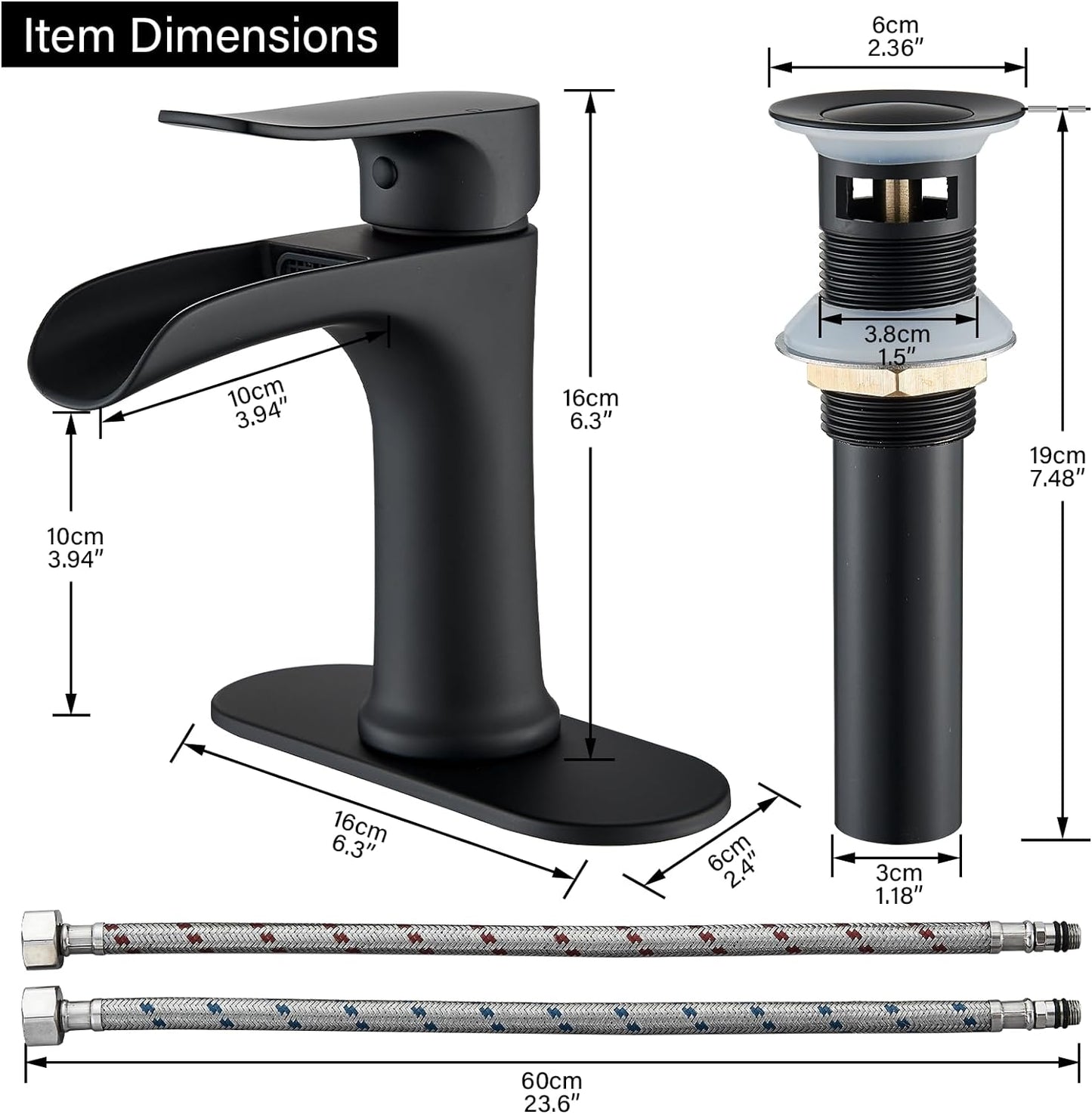 Borua Mosson Basin Faucet - Black 