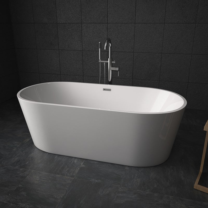 ID 59" Freestanding Tub Rod - White