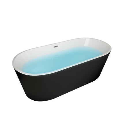 ID 67" Freestanding Tub Rod - Matte Black and White