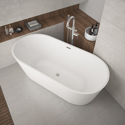 ID 59" Freestanding Tub Rod - White