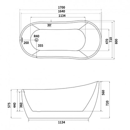 Baignoire autoportante Sin 67",