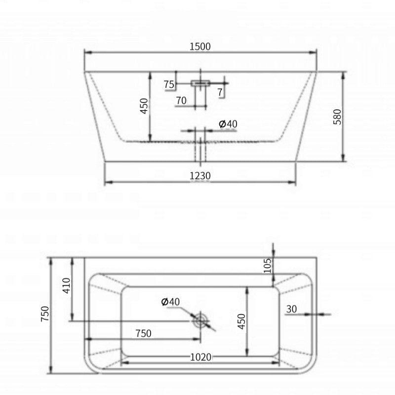 Pull Out 59", Tub