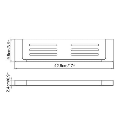 Tablette en acier inoxydable - carrée 17"