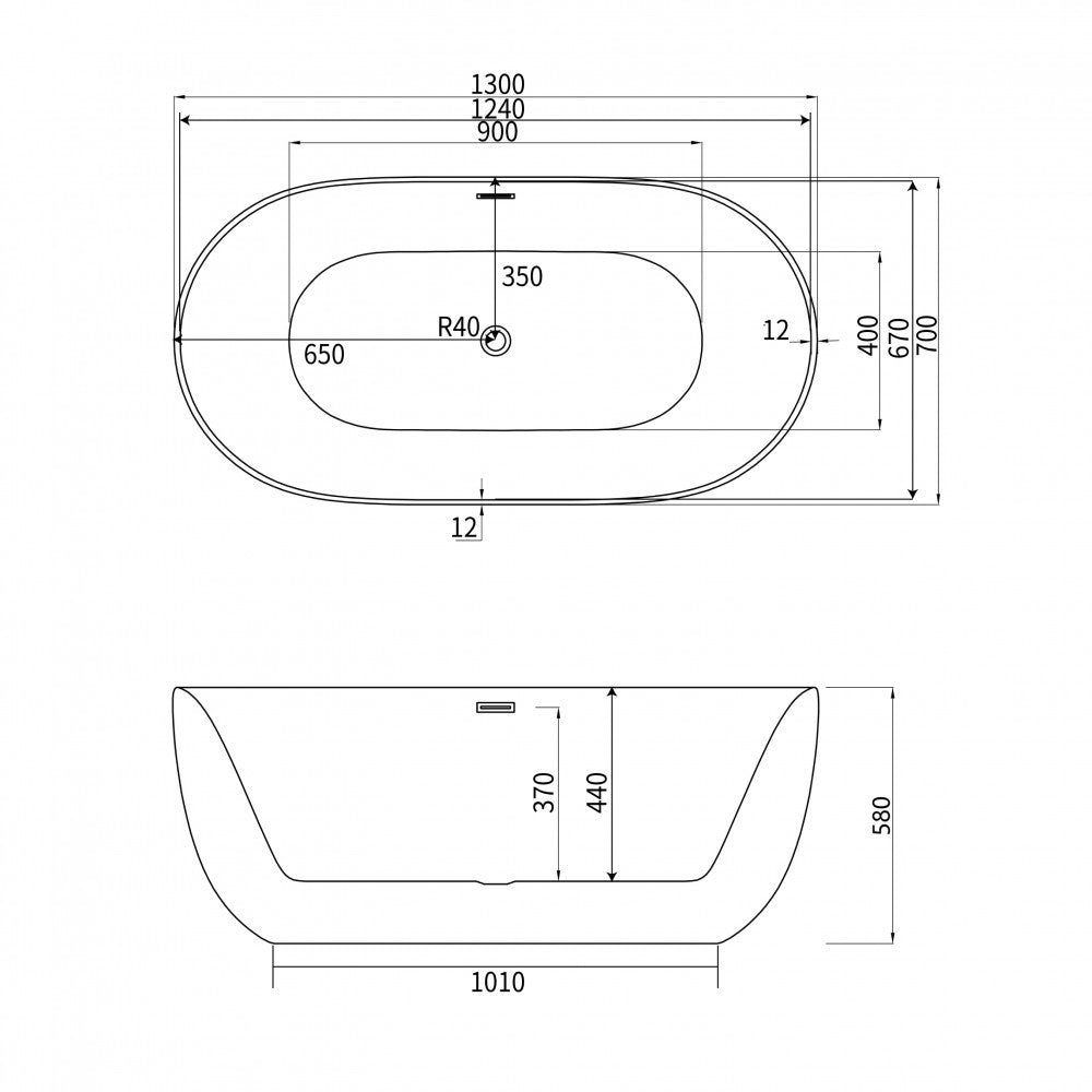 Thot 51" freestanding bathtub,