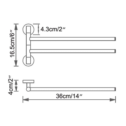 Towel rack - 2 arms - 14"