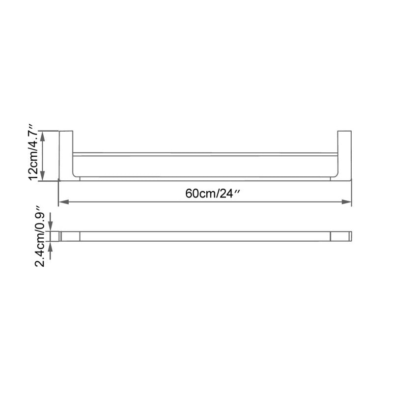 Double bar towel rack - 24" square