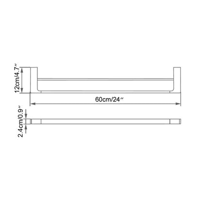 Double bar towel rack - 24" square