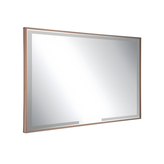 Miroir LED avec cadre doré, rectangle