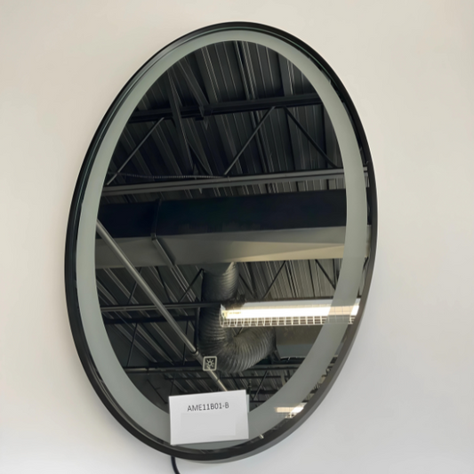 Miroir LED ovale avec bordures noires