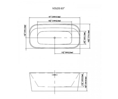 Volos 63" Freestanding Bathtub