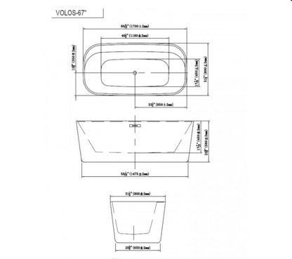 Volos 67" Freestanding Bathtub