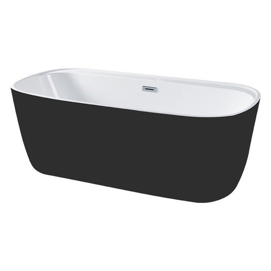 Volos 59" Black Freestanding Bathtub