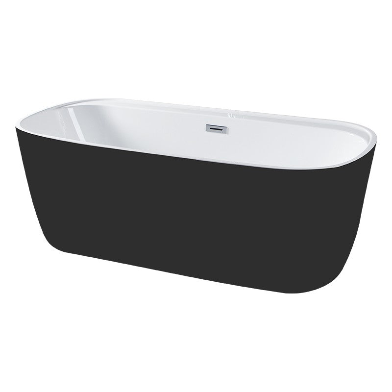 Volos 63" Black Freestanding Bathtub