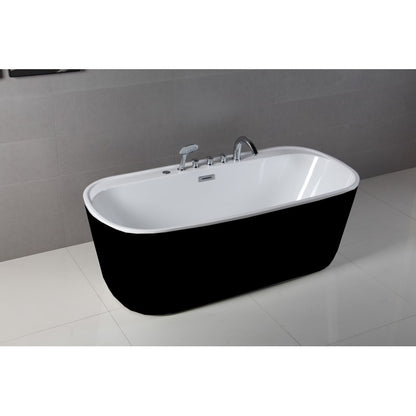 Volos 63" Black Freestanding Bathtub