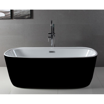 Volos 63" Black Freestanding Bathtub