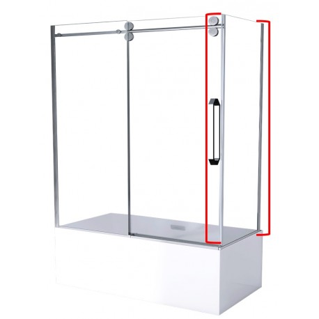 Apollon 32" Chrome, panneau latéral en verre pour salle de bain