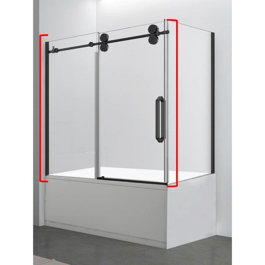 Apollon 60" noir, porte de bain en verre