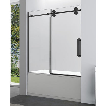 Apollon 60" noir, porte de bain en verre