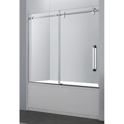 Apollon 60" chrome, porte de bain en verre