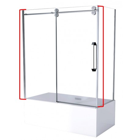 Apollon 60" chrome, porte de bain en verre