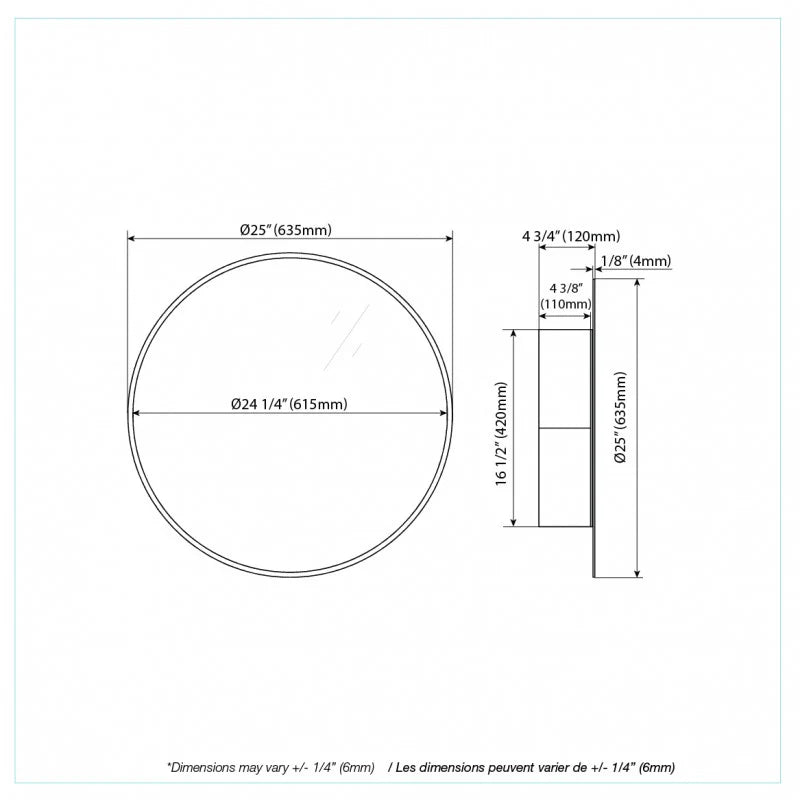 Armoire a Pharmacie Tyson Rond 25X25