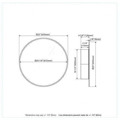Armoire a Pharmacie Tyson Rond 25X25