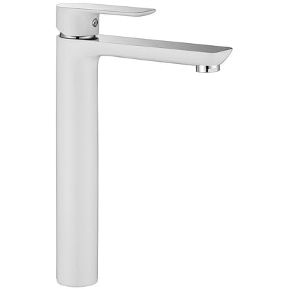 Hades 12", blanc et chrome, robinet de lavabo