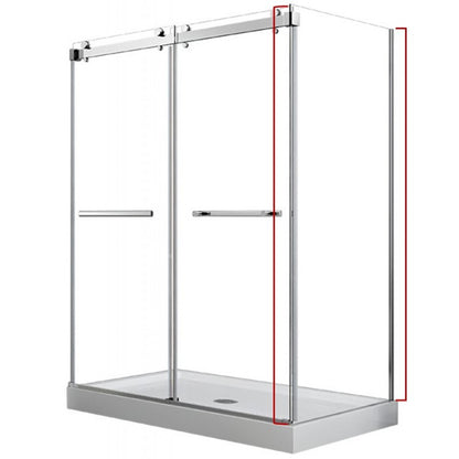 Hestia 32", chrome, shower side glass panel